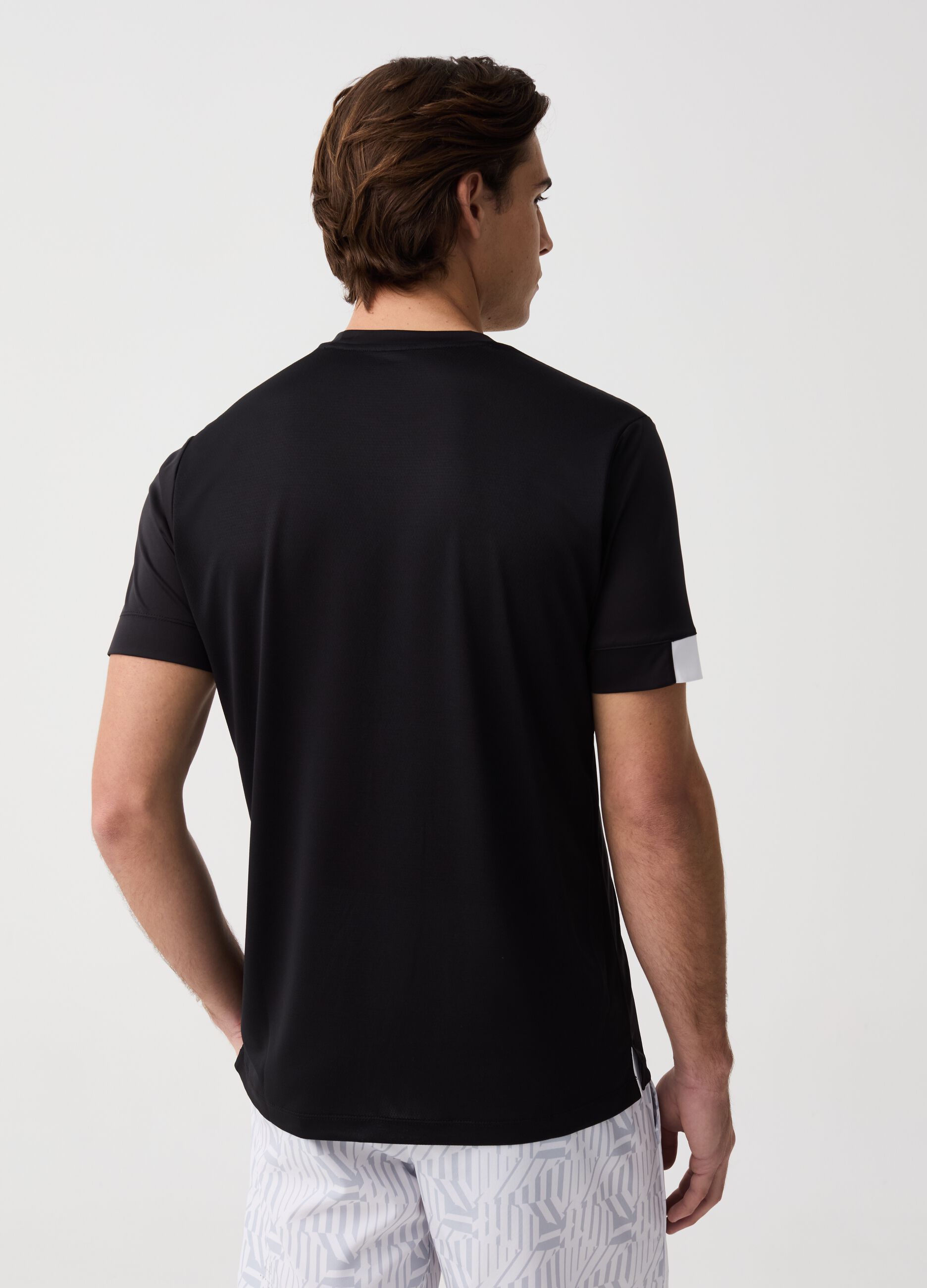 Quick-dry tennis T-shirt with Slazenger print