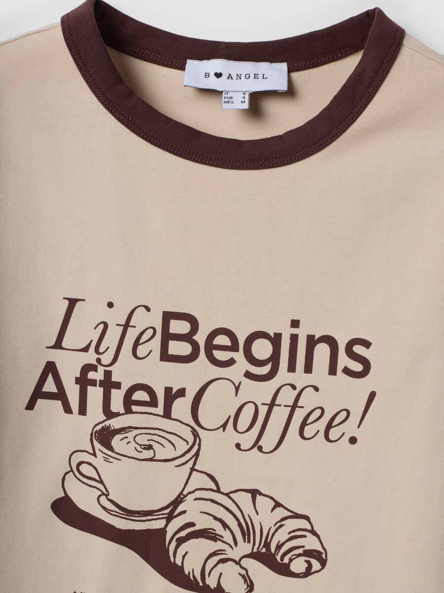 Pink cotton T-shirt with front graphic print and contrast trims_6
