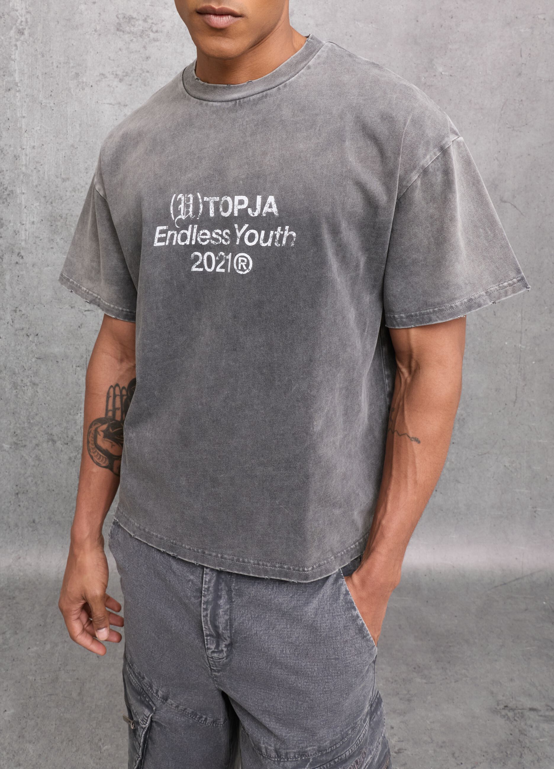 Sunfaded Oversized T-shirt Vintage Grey