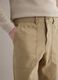 Beige Regular Fit Cotton and Linen Trousers_3