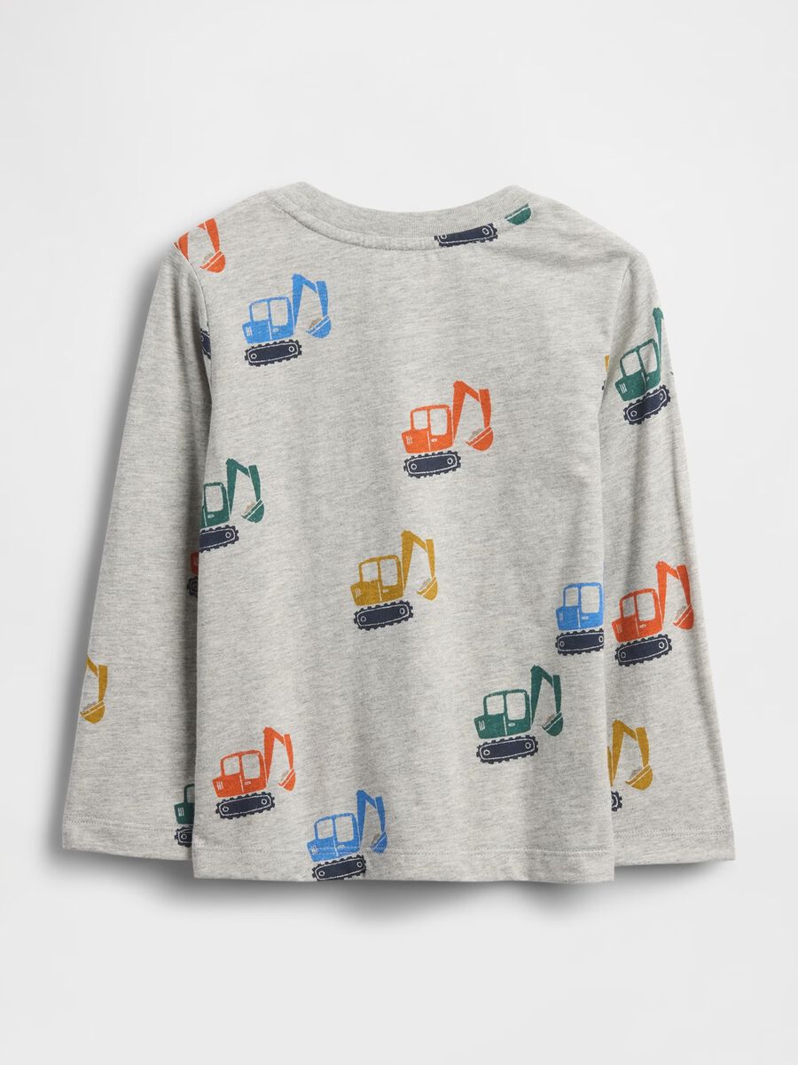 Grey long-sleeve shirt with digger print_1