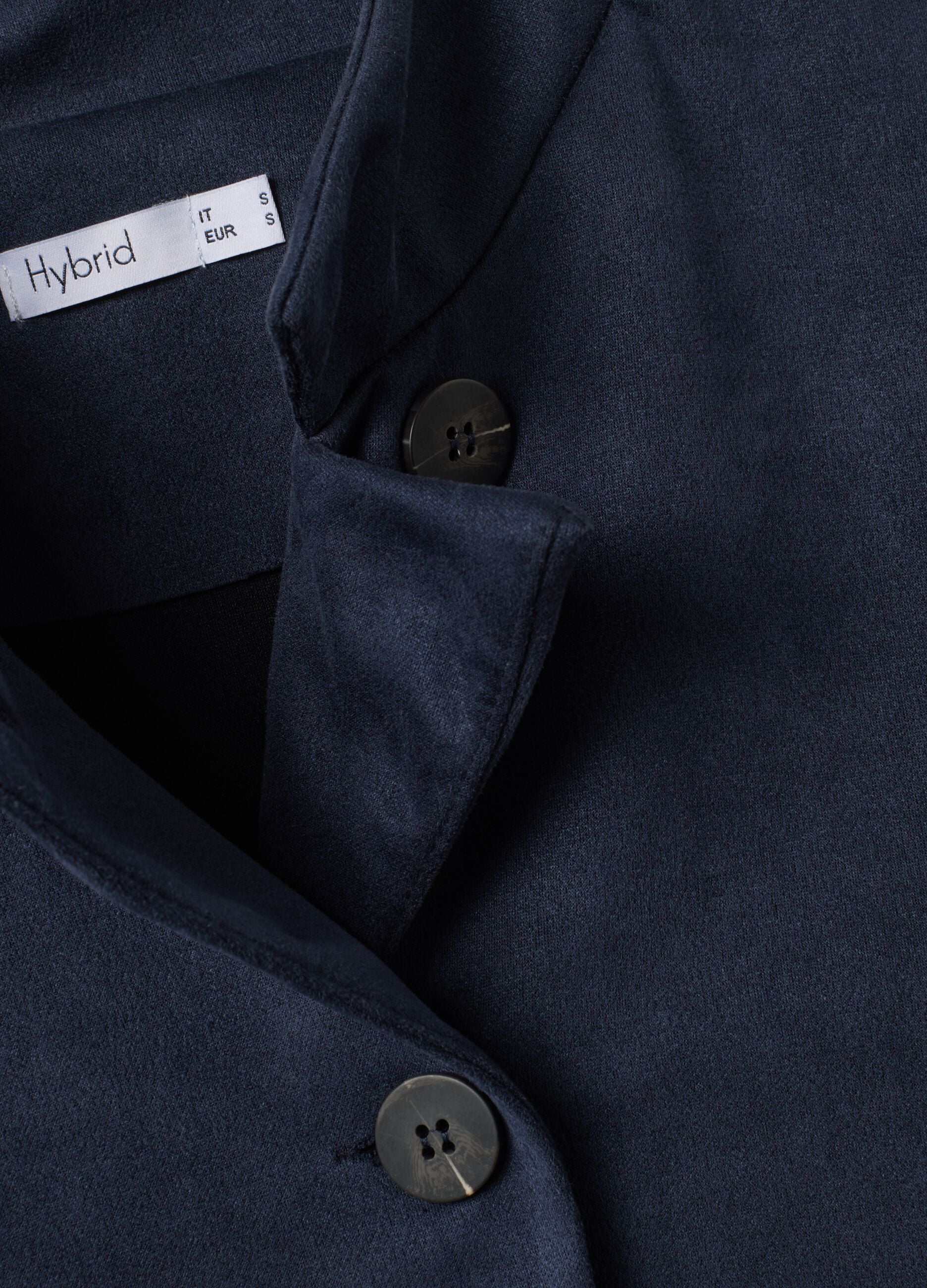 Navy blue regular-fit jacket with high neck