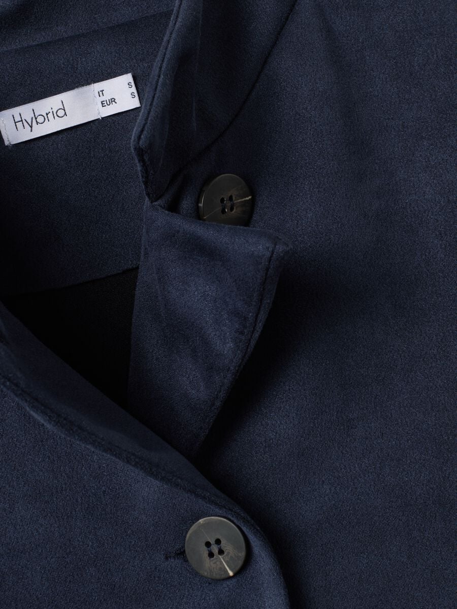 Navy blue regular-fit jacket with high neck_2