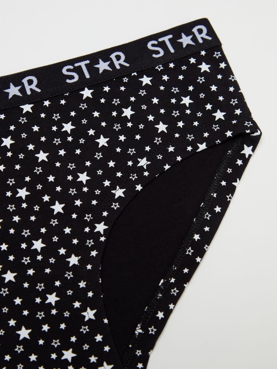 Culotte in cotone stretch con stampa stelle _2
