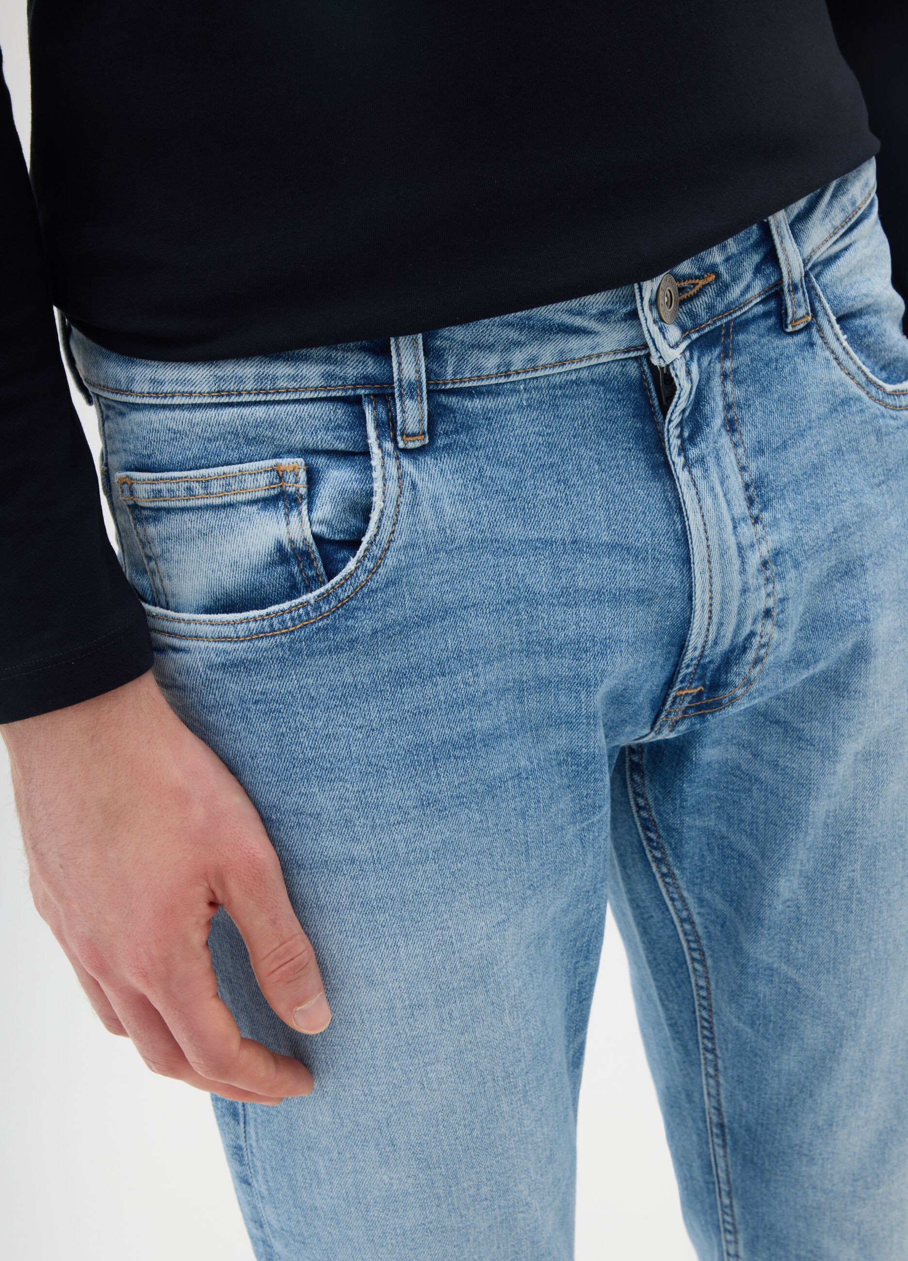 Stretch Denim Blue Jeans