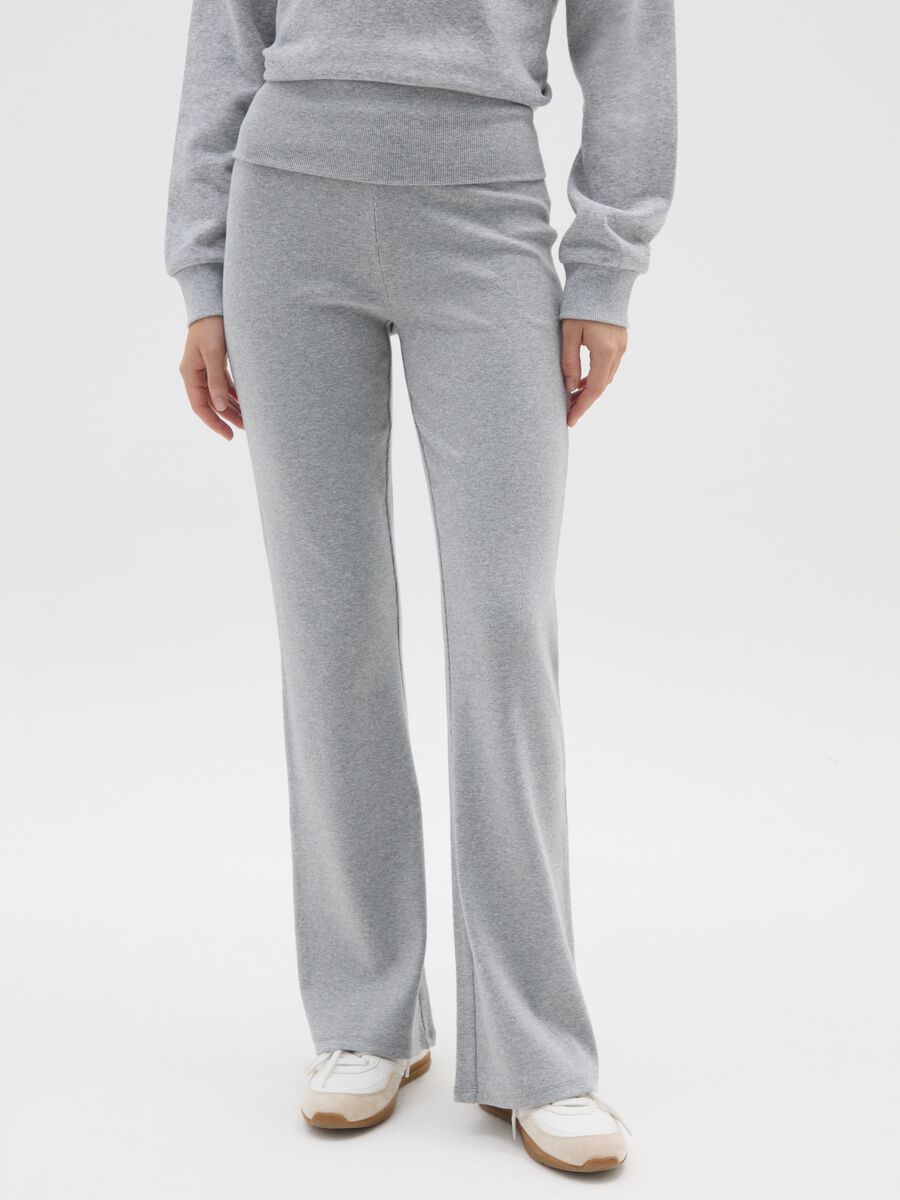 Stretch Grey Flare Leggings_1