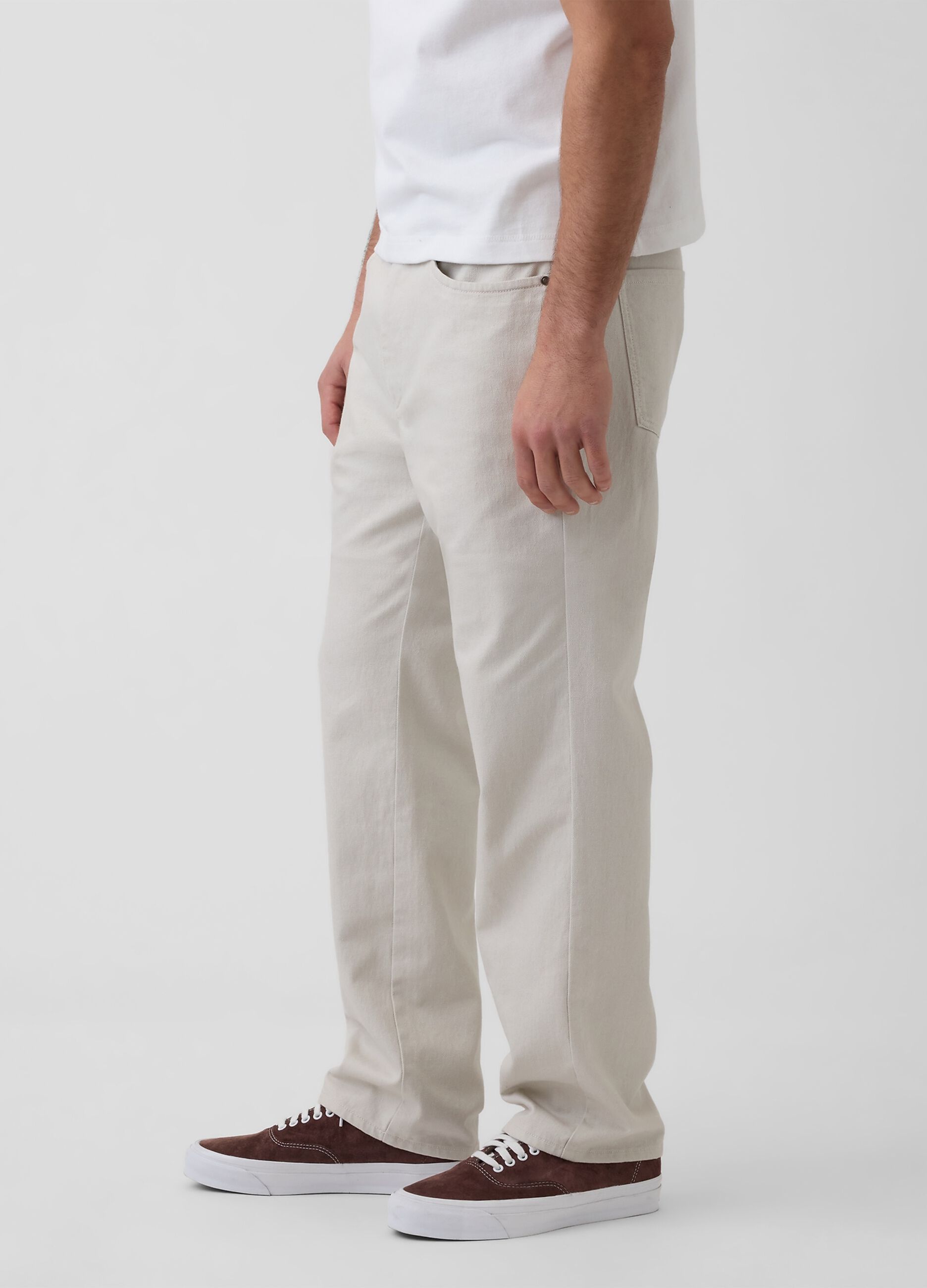 Linen and cotton blend trousers