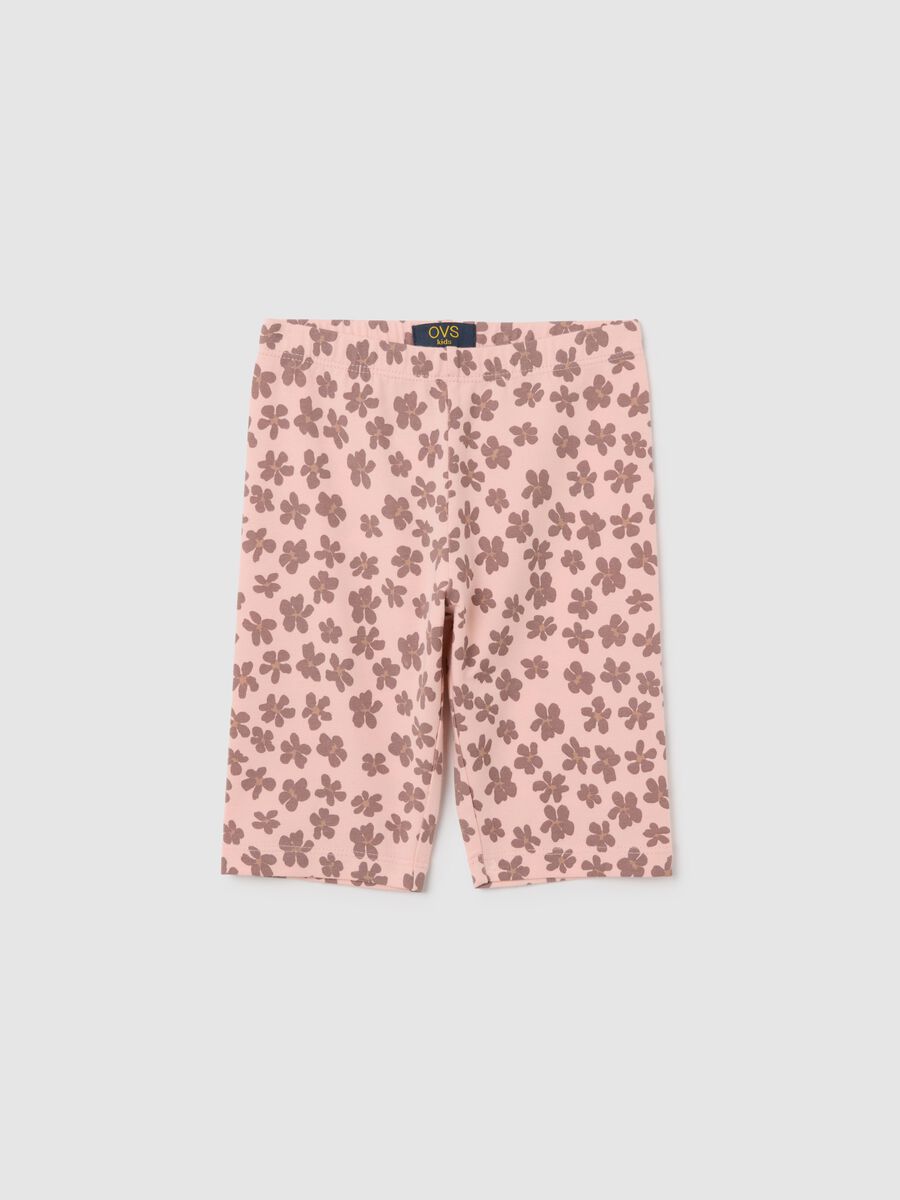 Girls' Pink Cotton Skinny Fit Shorts_0
