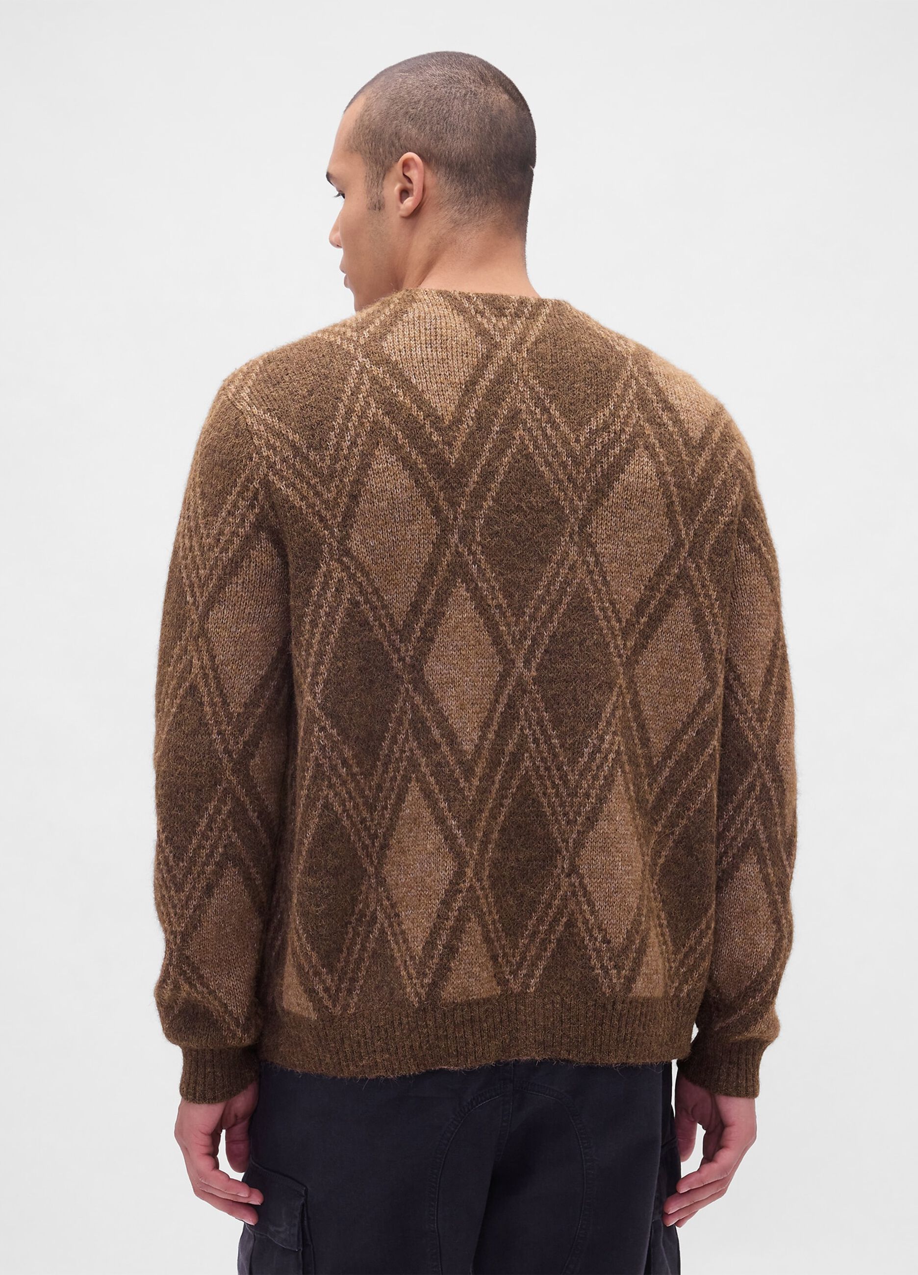 Brown Cardigan in Wool and Alpaca Blend