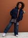 Sciarpa blu navy jacquard a trecce_1
