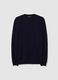 Blue pure lambswool sweater, regular fit with a round neck_4