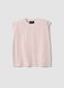Pink short-sleeve T-shirt in lyocell and cotton blend_0