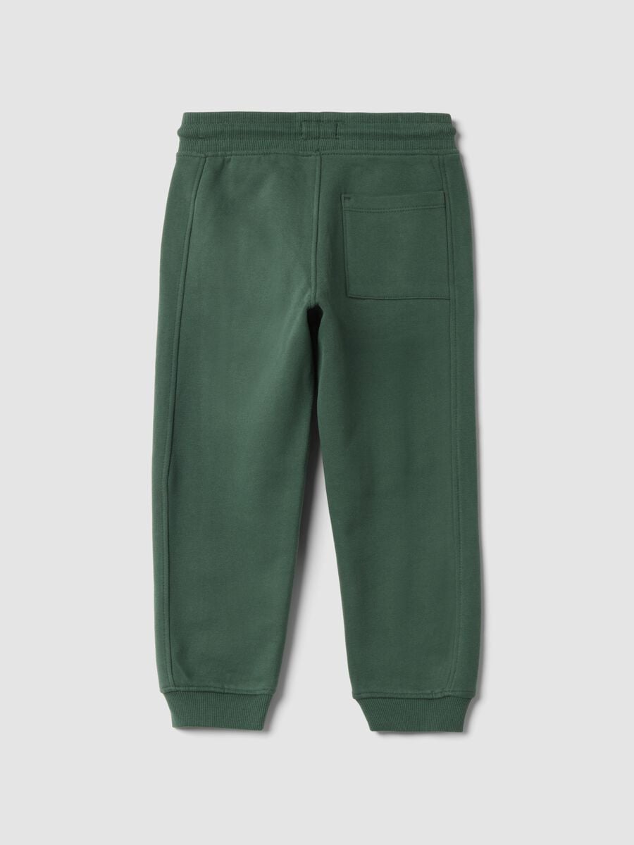 Pantaloni jogger verdi in puro cotone organico relaxed fit_1