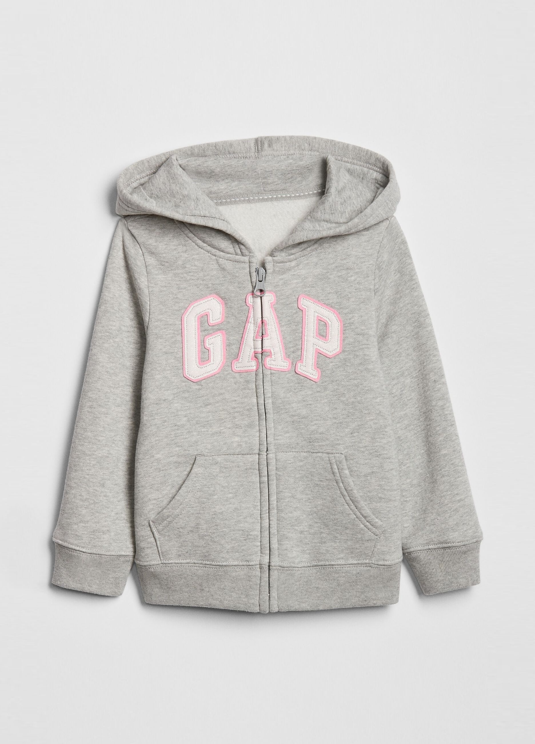 Full-zip hoodie with logo patch