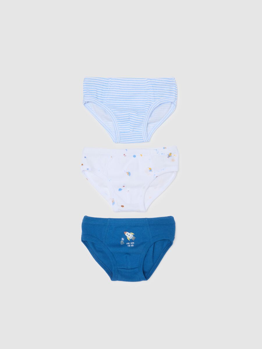 Set of multicolour pure cotton boys' briefs tripack_0