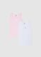 Girls' twin pack vests in pure multicoloured cotton regular fit_0