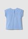 T-shirt in puro cotone azzurra da bimba regular fit con ricami_1