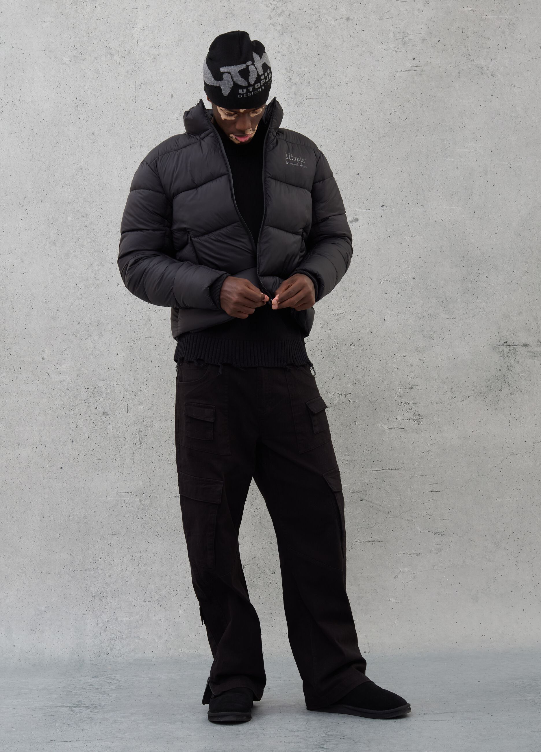 Technical Puffer Jacket Black
