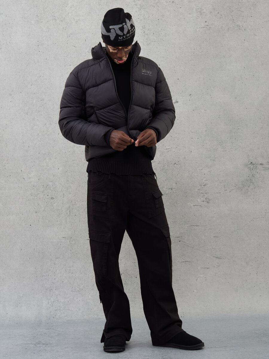 Technical Puffer Jacket Black_0
