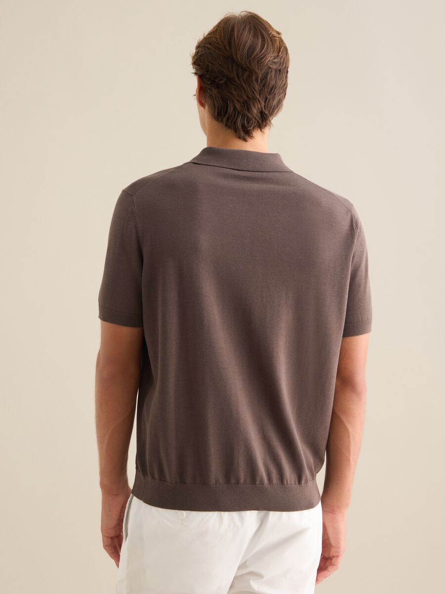 Men's Brown Cotton Blend Polo Regular Fit_3