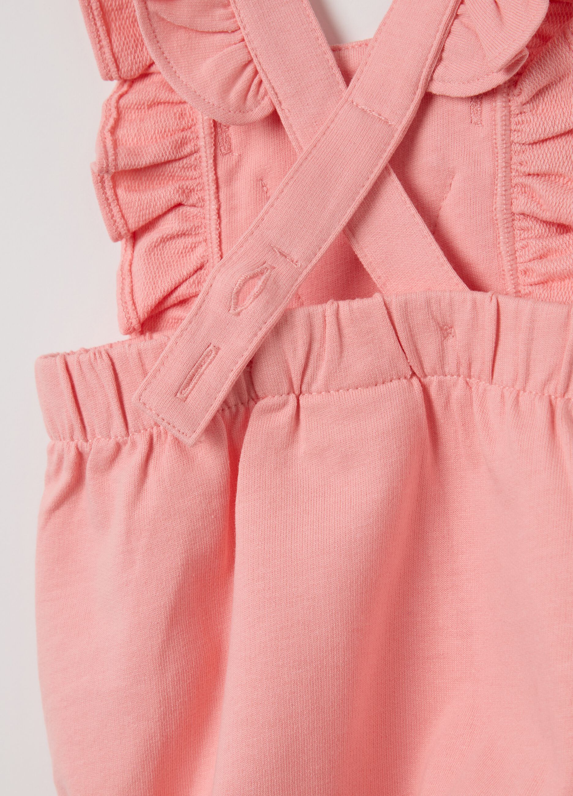Salopette rosa in puro cotone