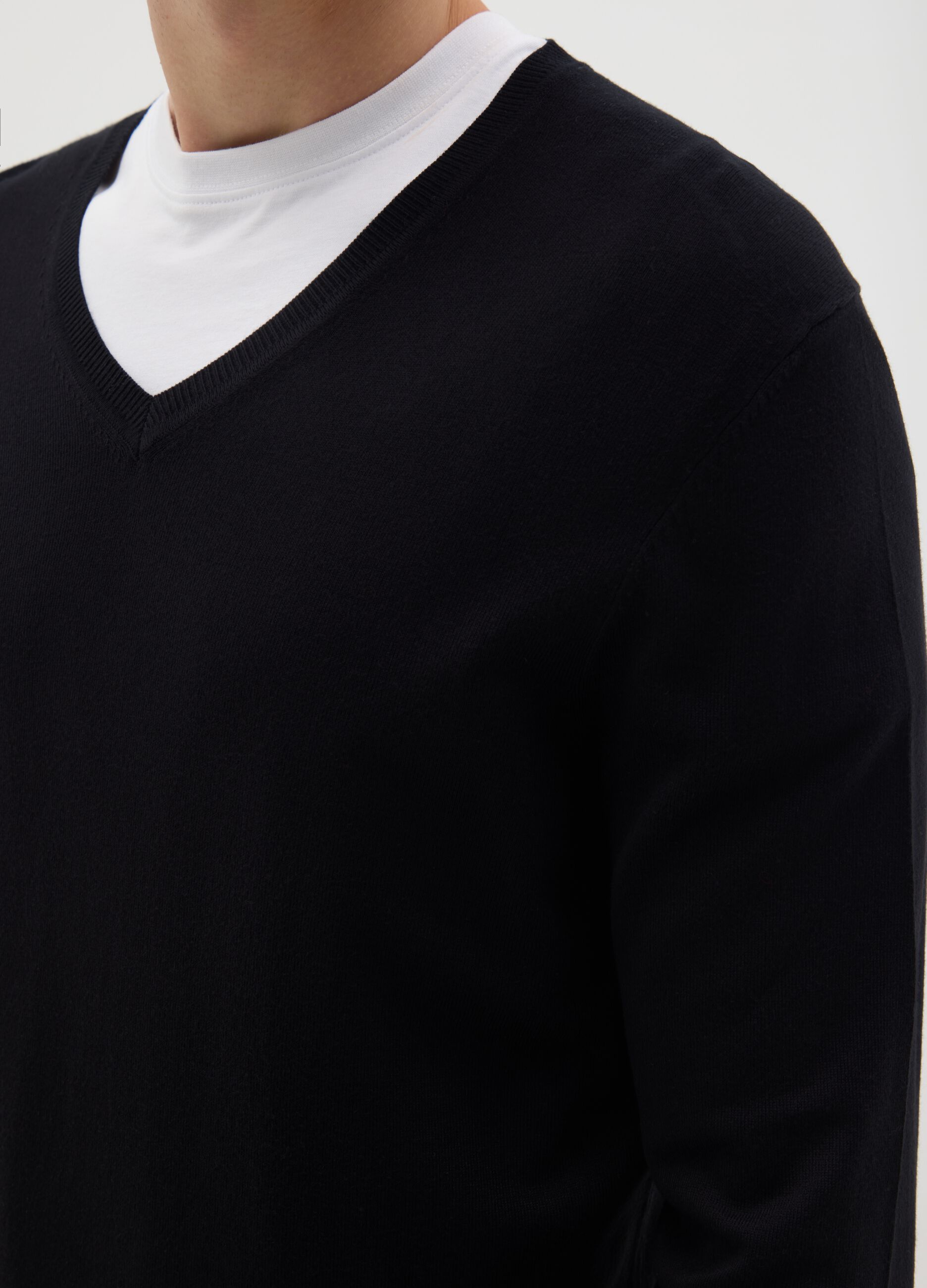 Black viscose blend jumper regular fit
