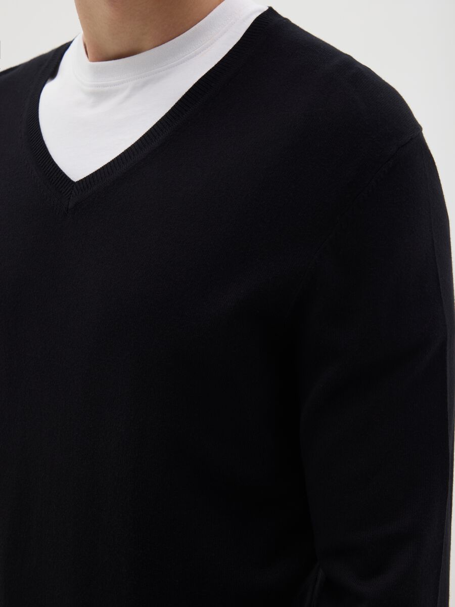 Black viscose blend jumper regular fit_2
