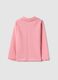 Girl's pink pure cotton polo with regular fit and ruched details_1