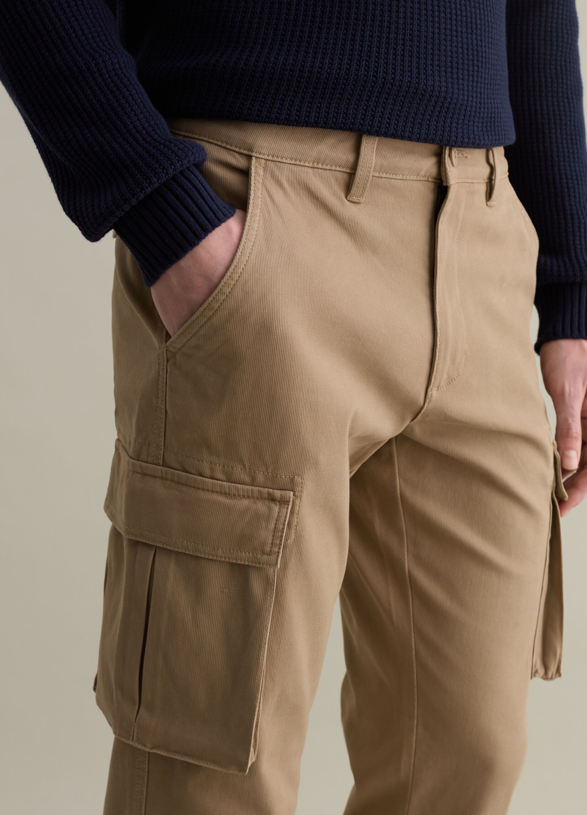 Cargo trousers in piquet