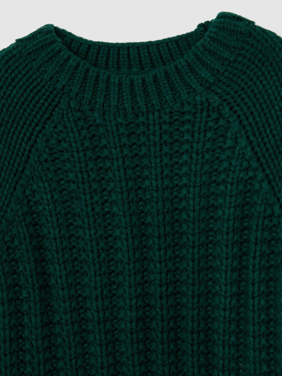 Maglione verde con lavorazione a maglia vestibilità oversize_1