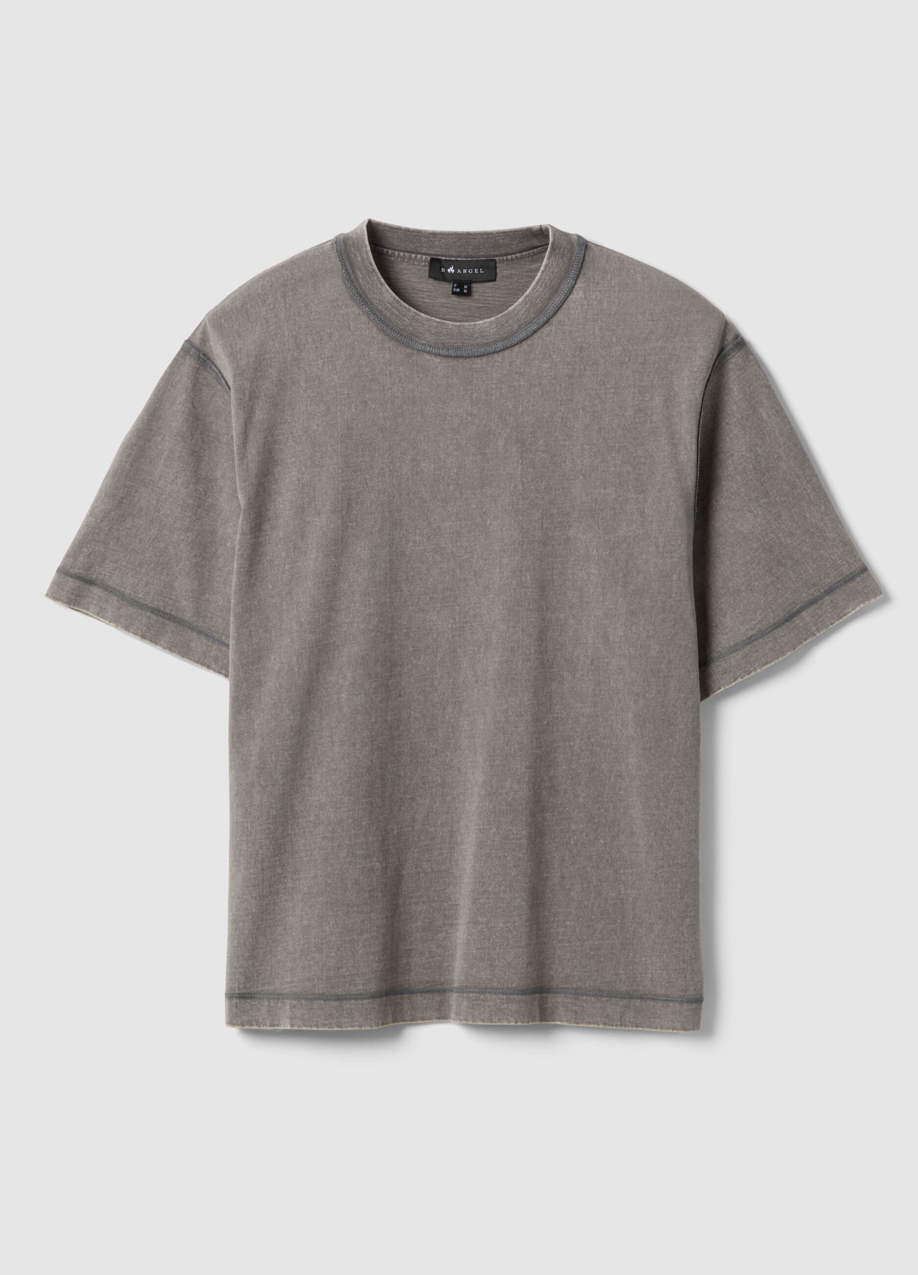 Grey pure cotton boxy fit t-shirt