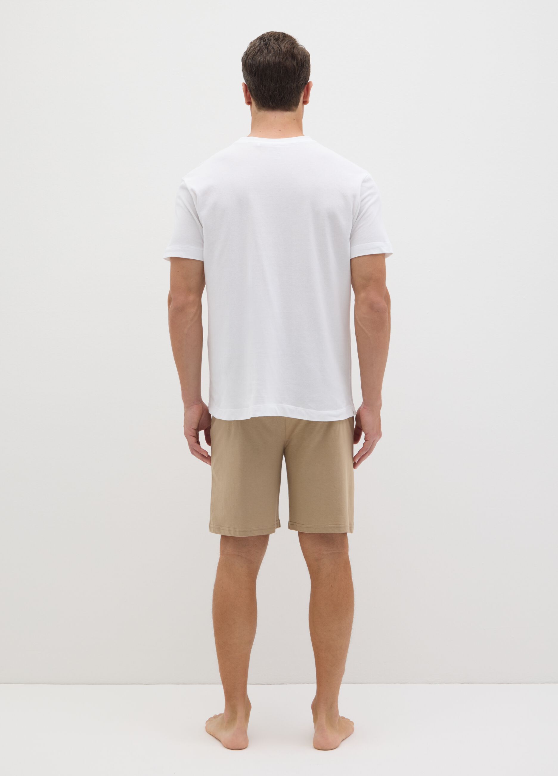 Men's outfit in pure white cotton regular fit