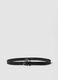Black hammered-effect belt with silver buckle_0