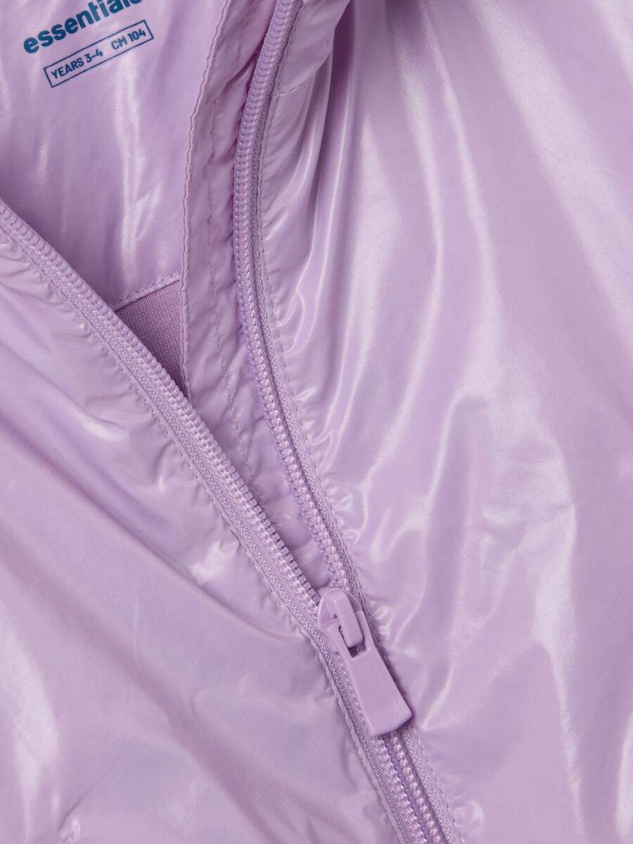 Shiny waterproof jacket with hood_2