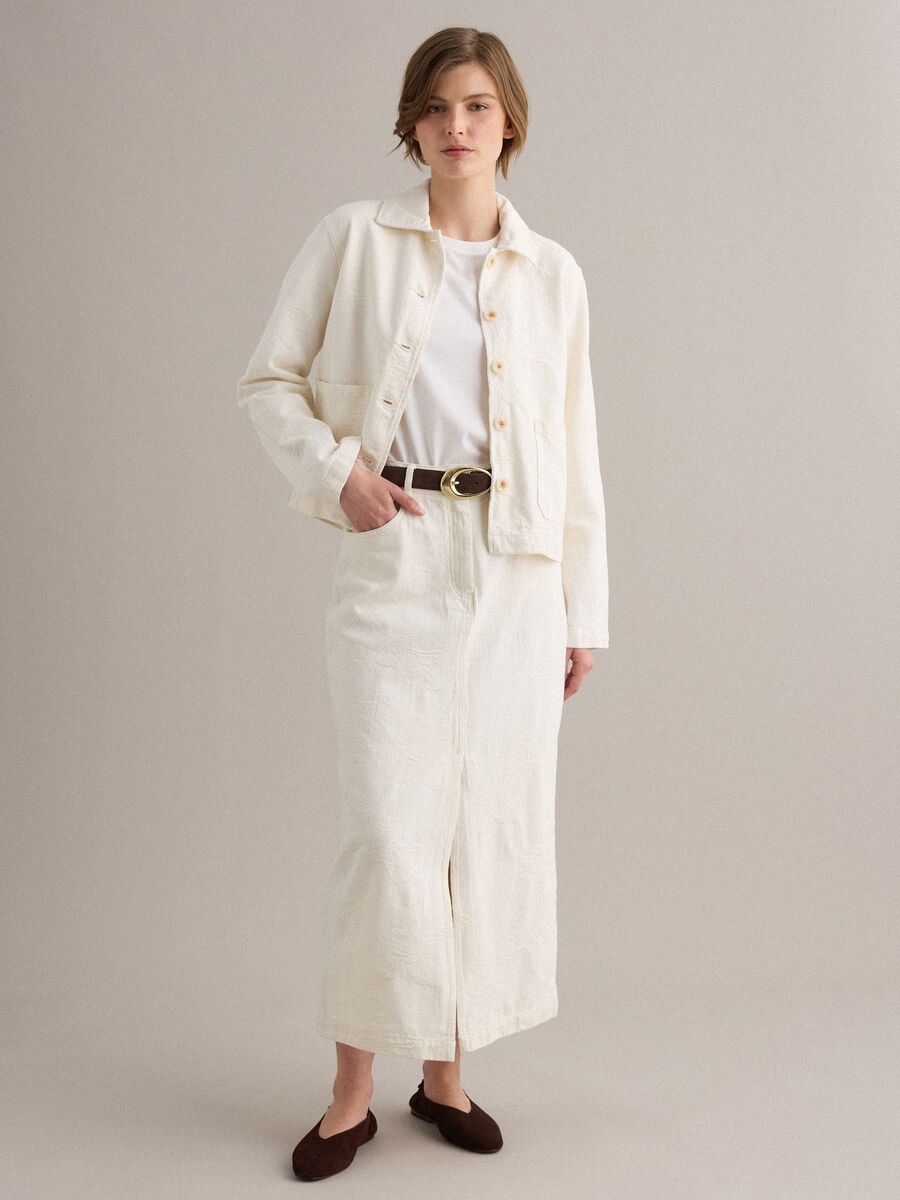 White pure cotton blazer, regular fit_2