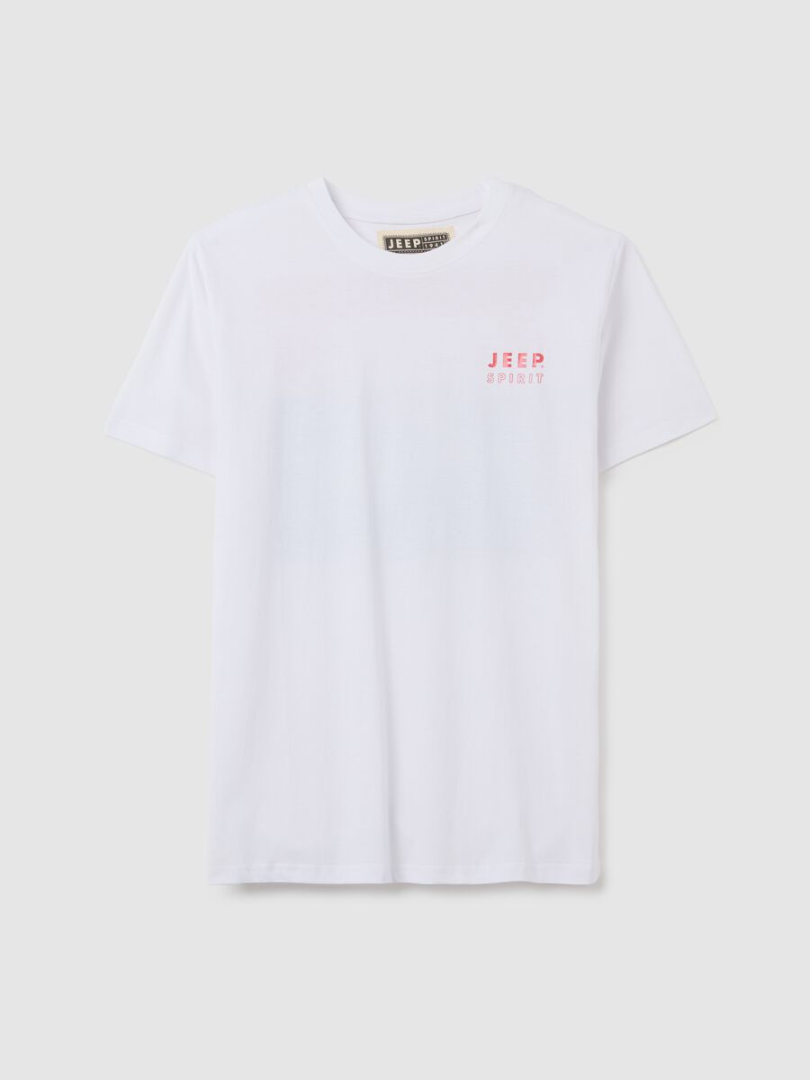 Men's pure cotton white regular fit T-shirt with print_0