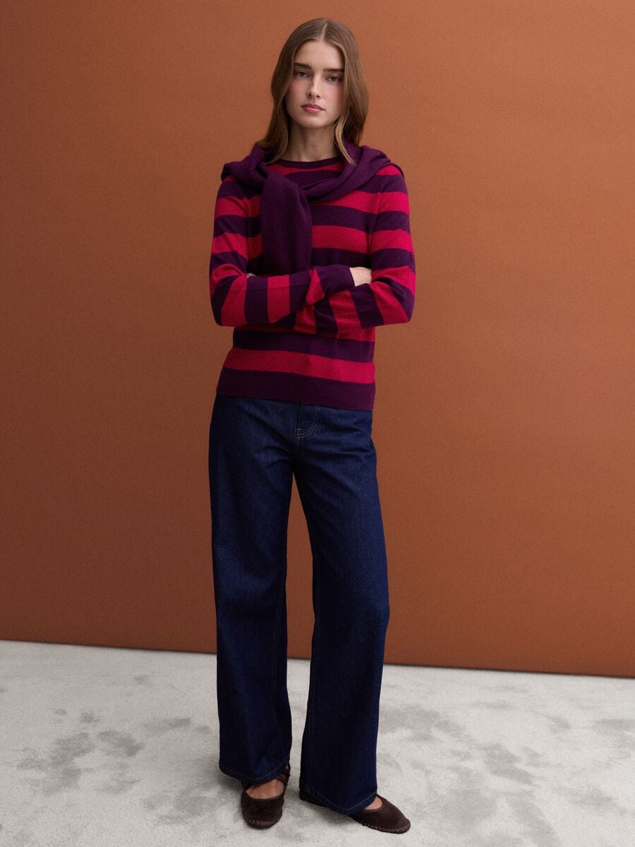 Red pure wool striped crew-neck jumper_2