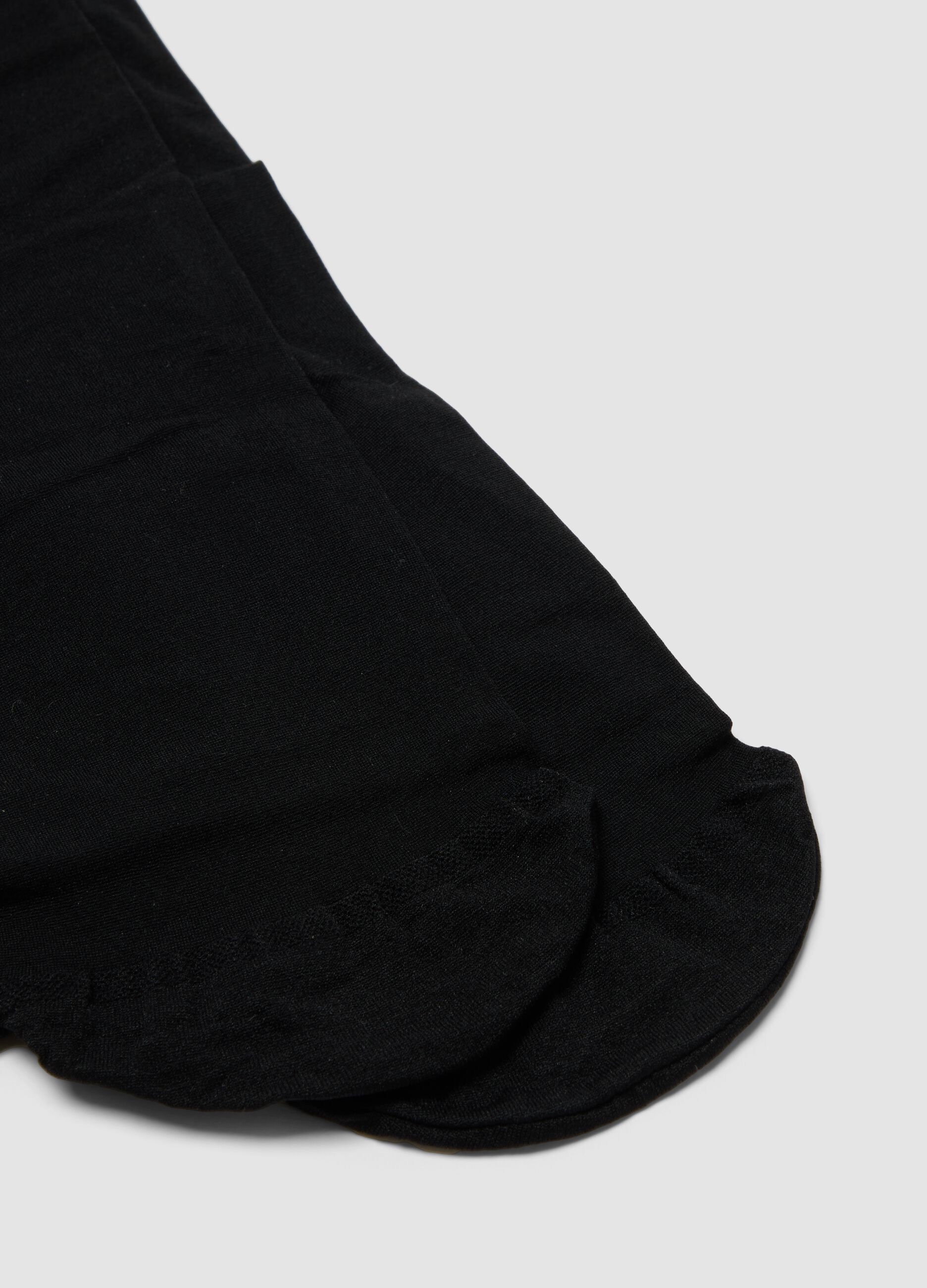 Black stretch-fabric tights