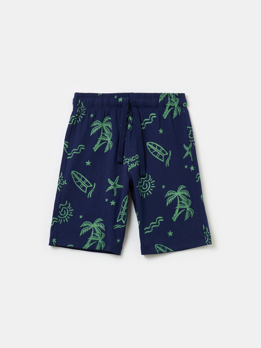 Bermuda shorts with drawstring and print_1