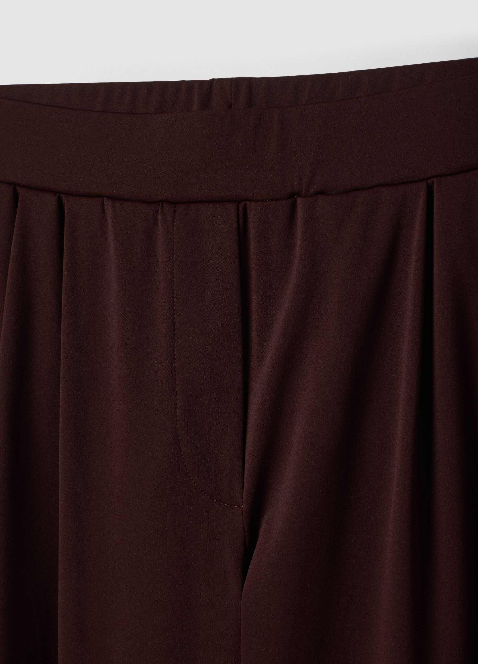 Pantaloni Easy Dry marroni in tessuto elasticizzato wide leg ALTAVIA STUDIO