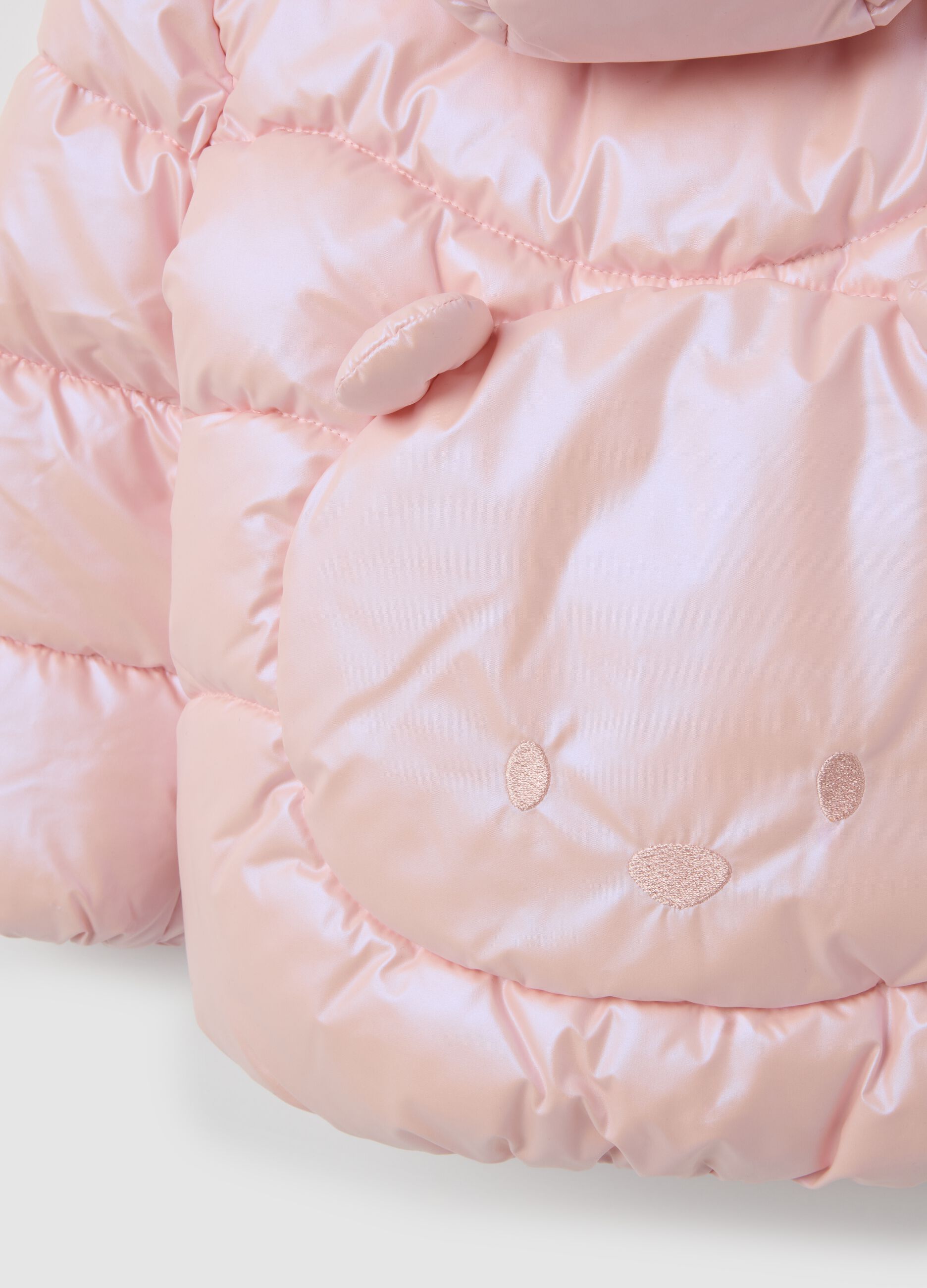 Pink padded jacket for girls regular fit