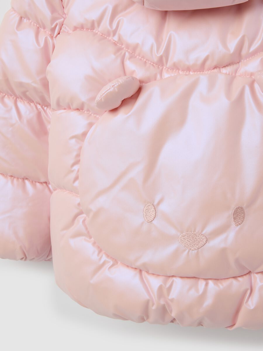 Pink padded jacket for girls regular fit_3