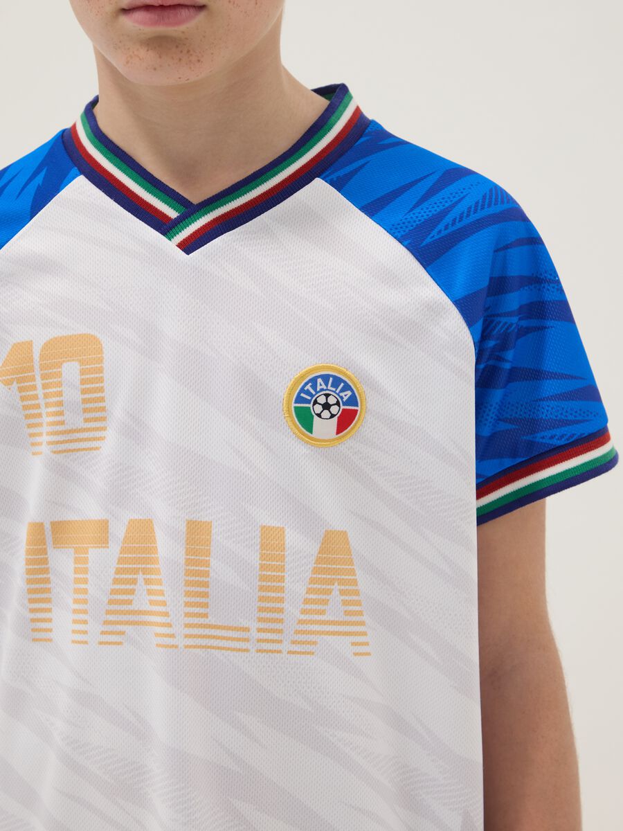 Kids&rsquo; Italy White and Sky-Blue Oversized Fit T-shirt_2