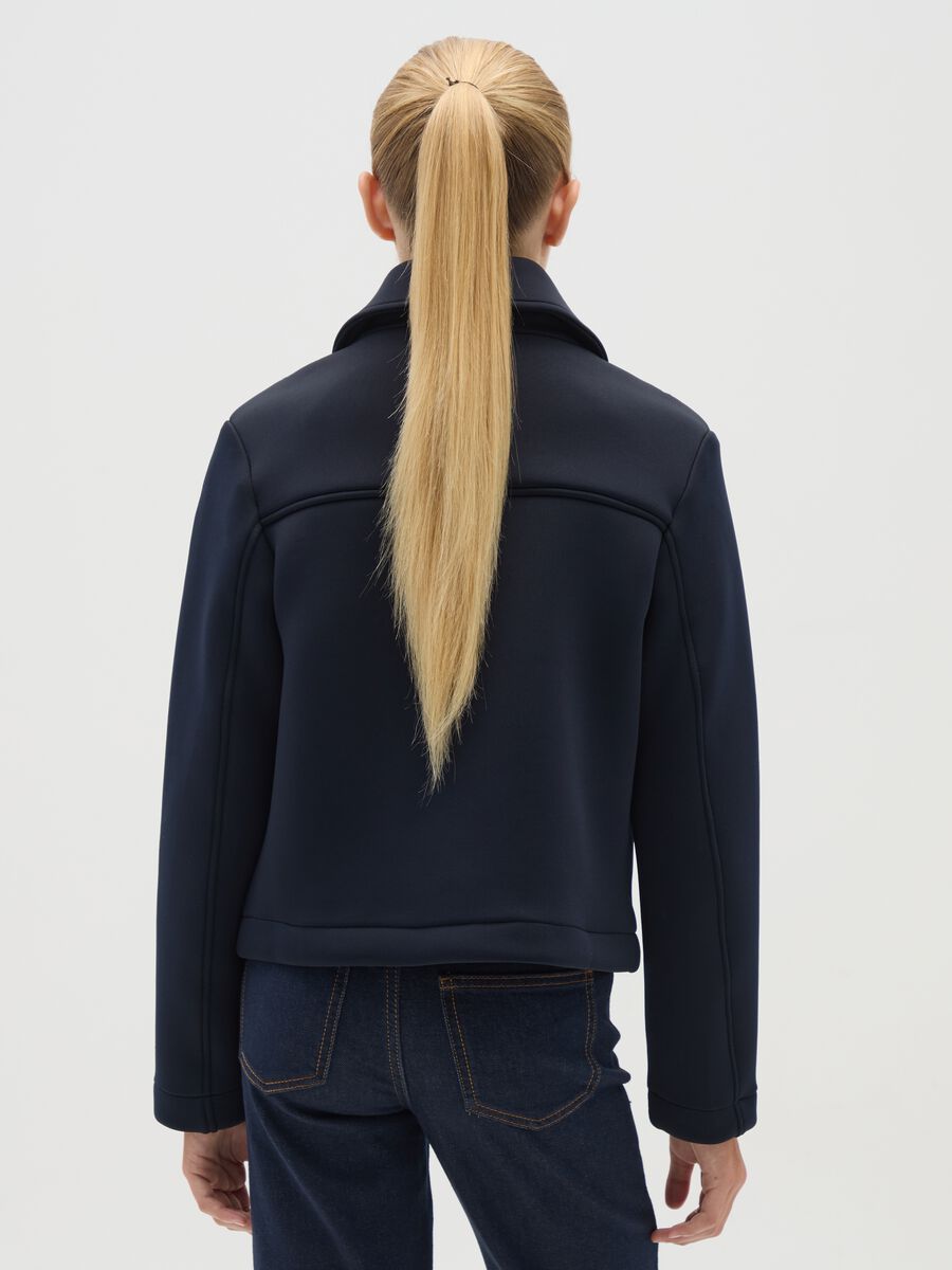 Girls' jacket in blue stretch fabric_1