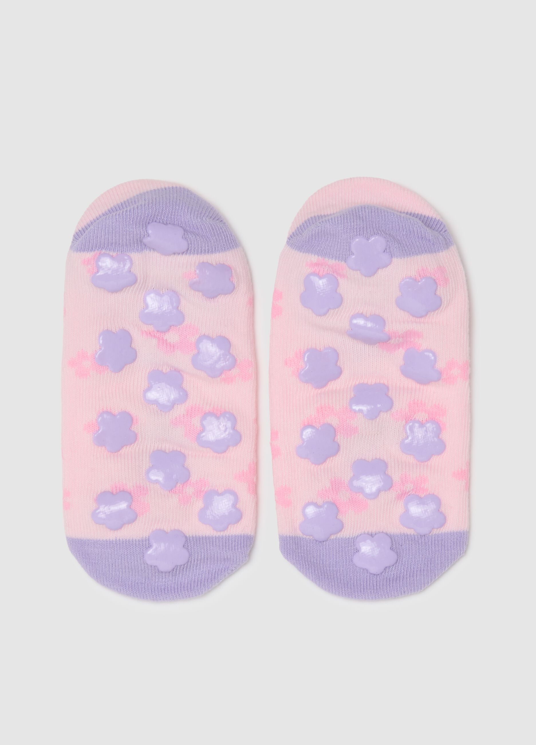 Girls' Non-slip Multicoloured Cotton Stretch Socks