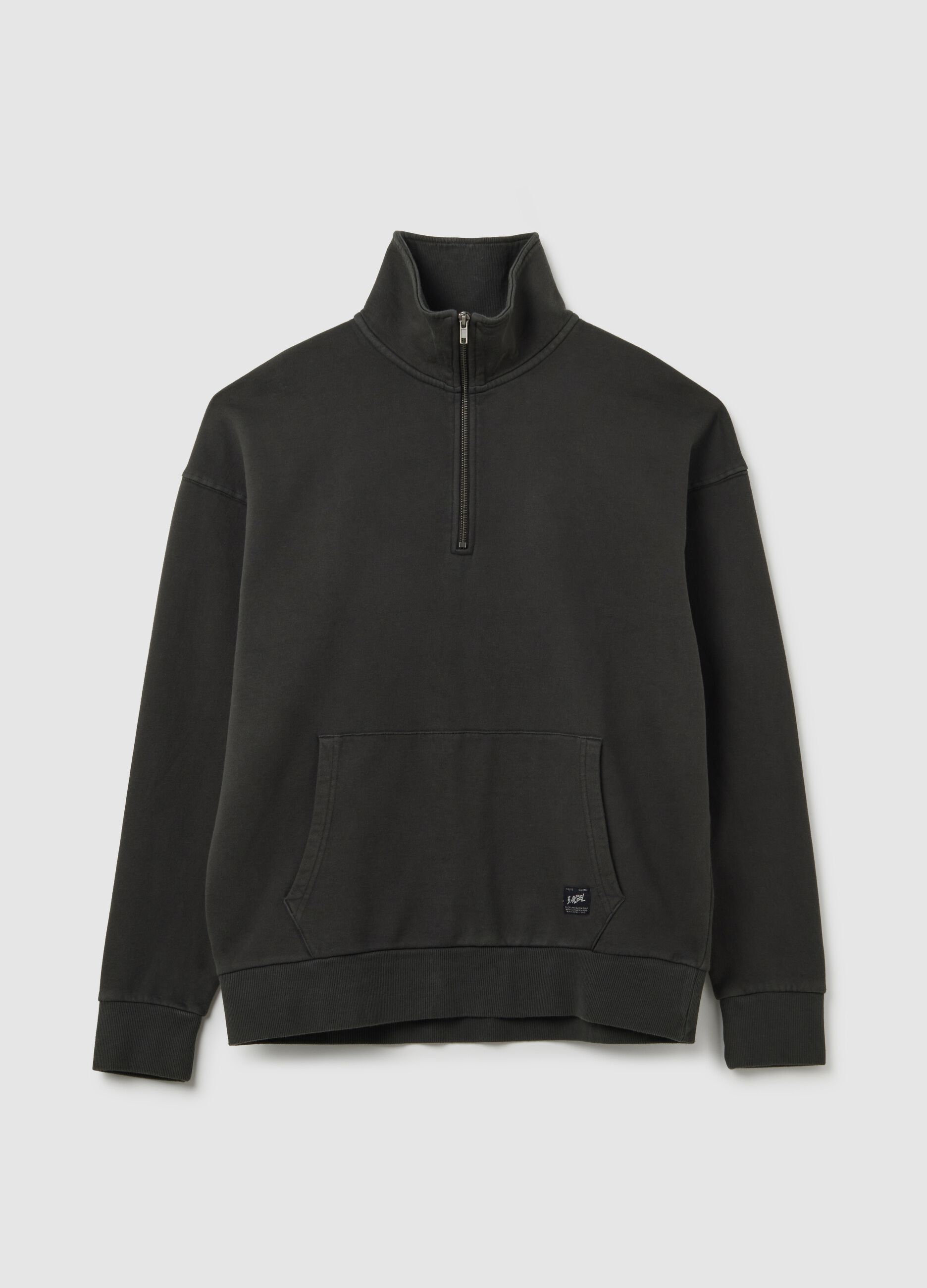 Felpa in puro cotone nera regular fit