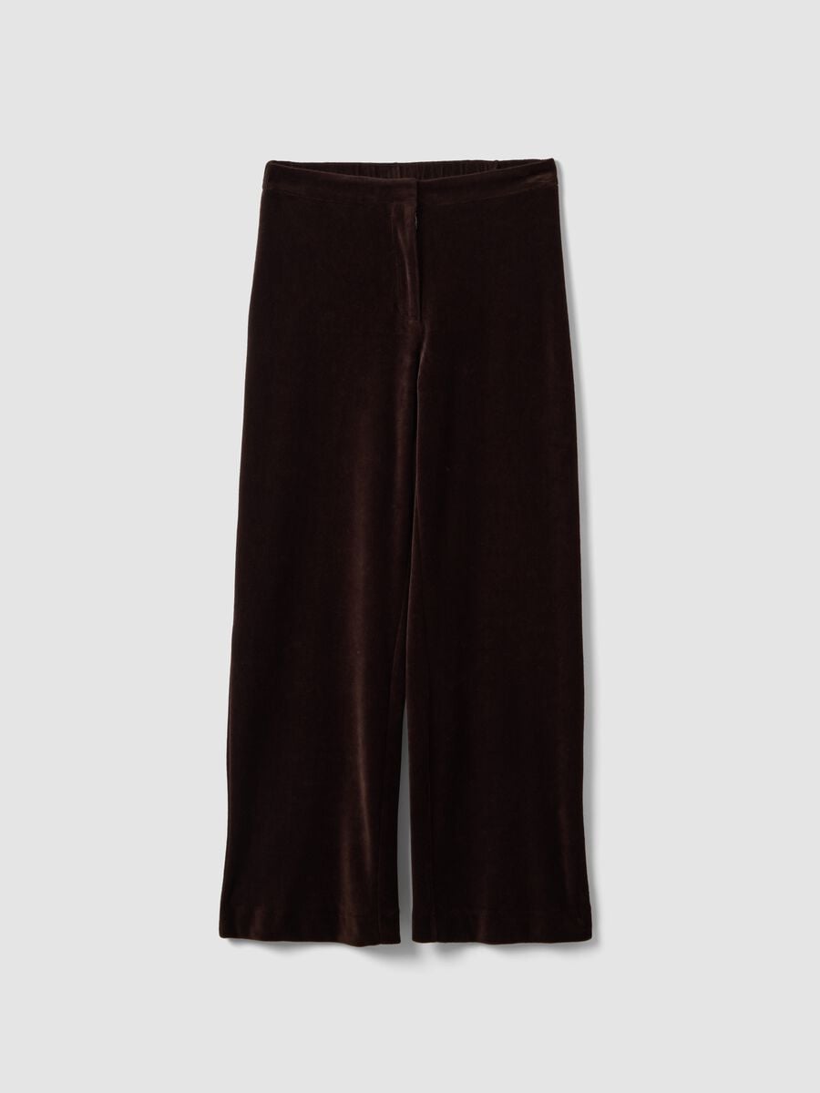 Pantaloni formali marroni in misto cotone regular fit_0