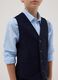 Boys' regular fit blue stretch cotton waistcoat_1
