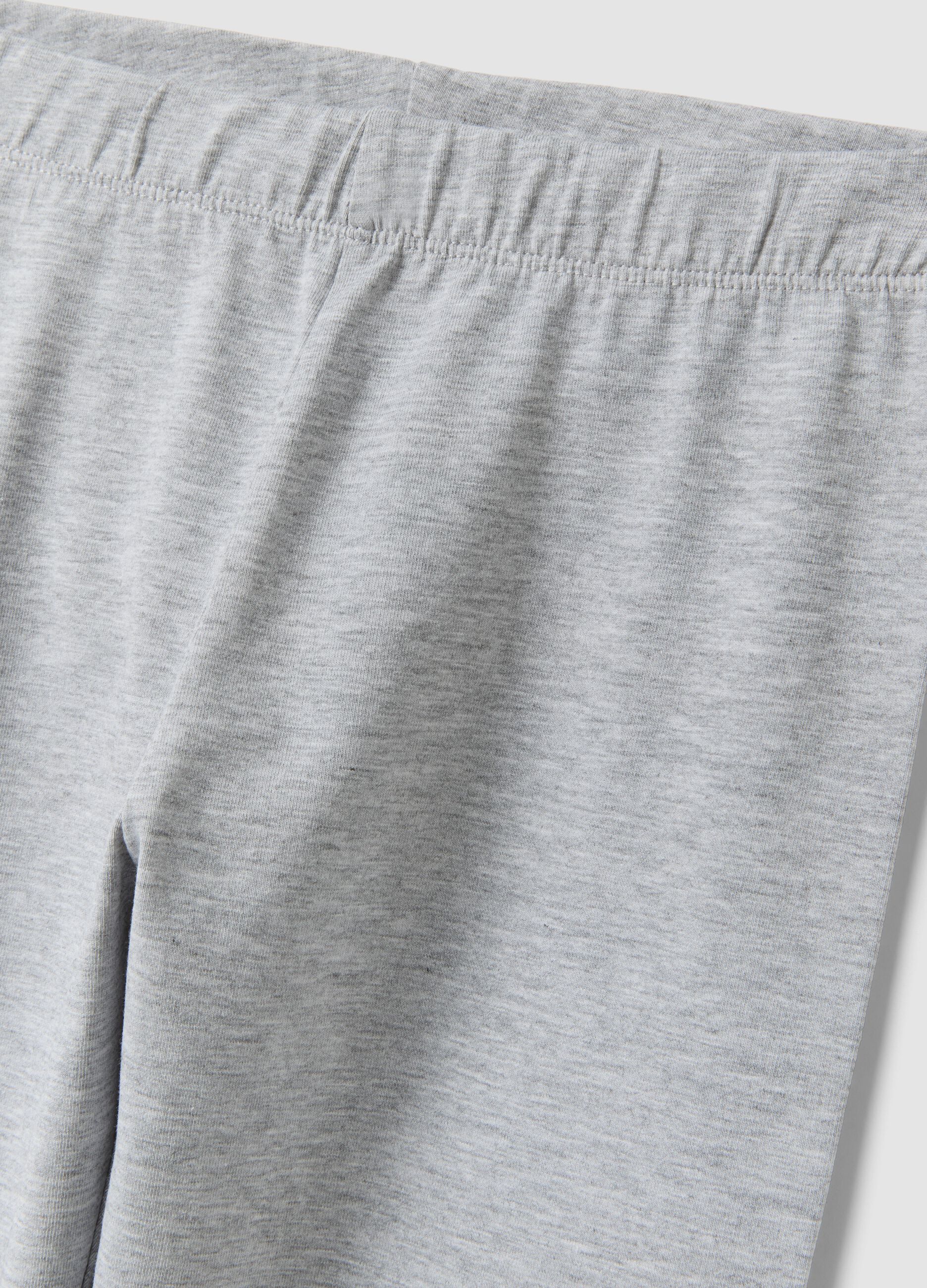 Girls&rsquo; grey skinny leggings in stretch organic cotton blend