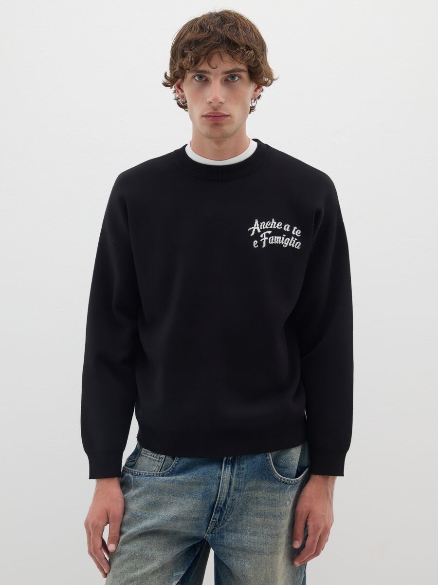 Black regular fit jumper_1